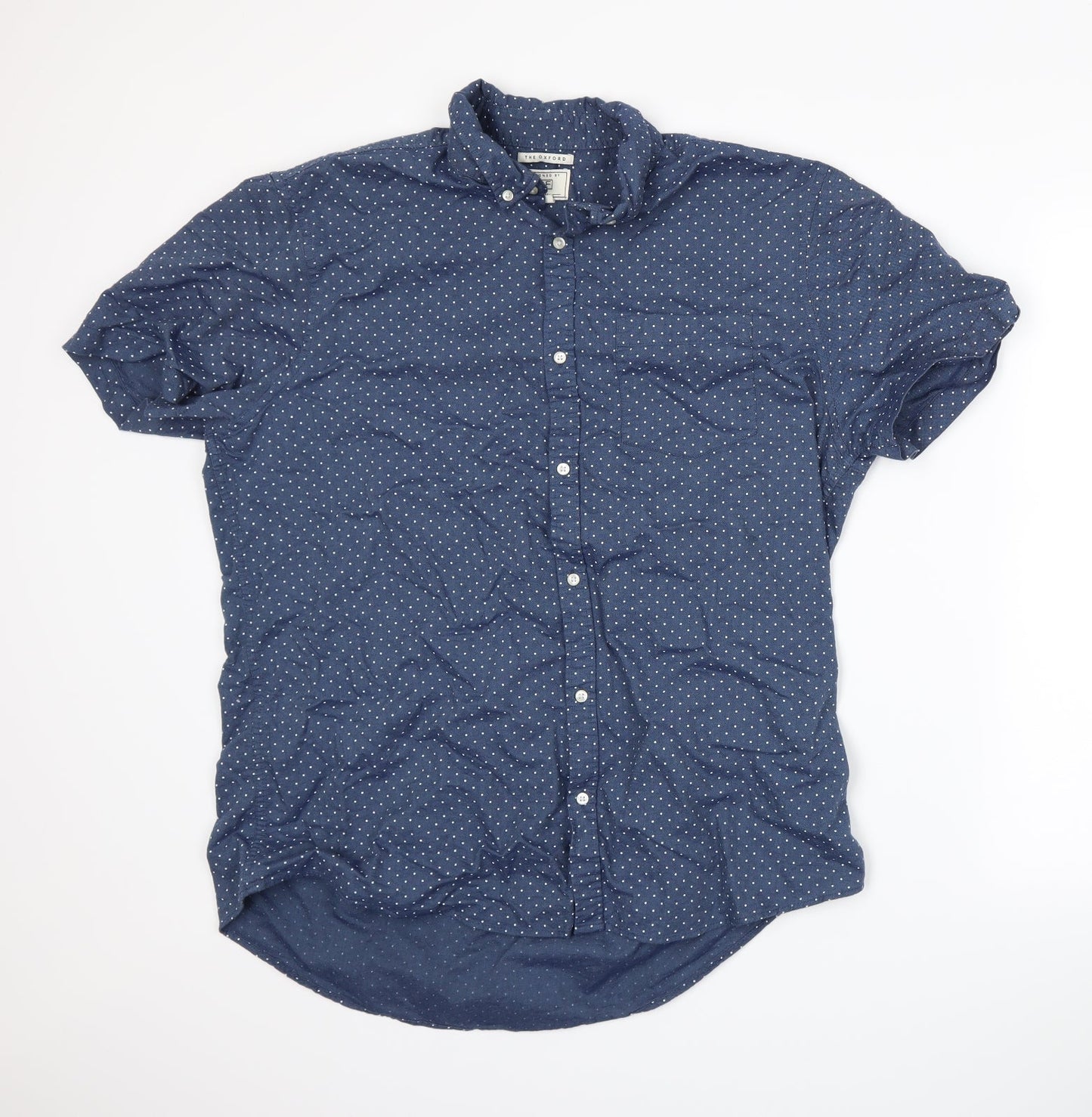 F&F Mens Blue Polka Dot   Button-Up Size XL