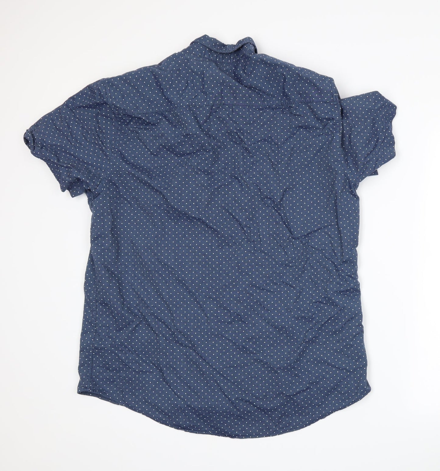 F&F Mens Blue Polka Dot   Button-Up Size XL