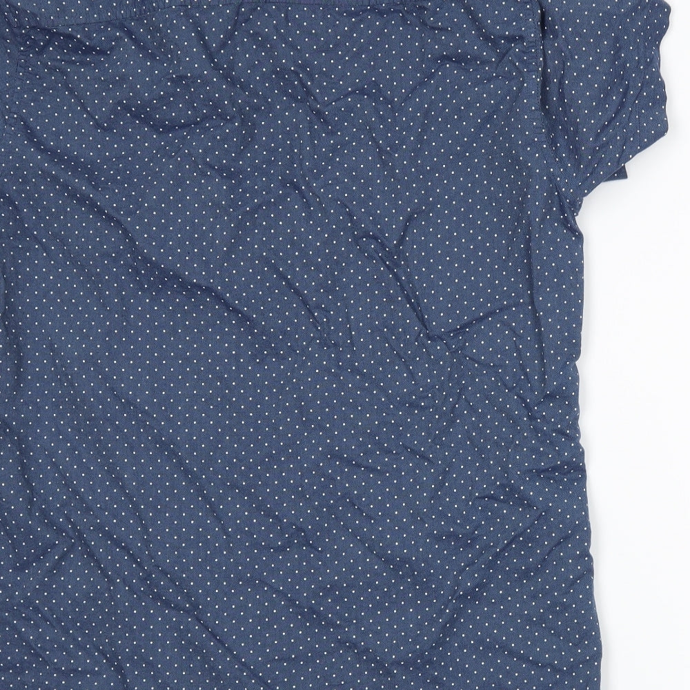 F&F Mens Blue Polka Dot   Button-Up Size XL