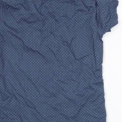 F&F Mens Blue Polka Dot   Button-Up Size XL