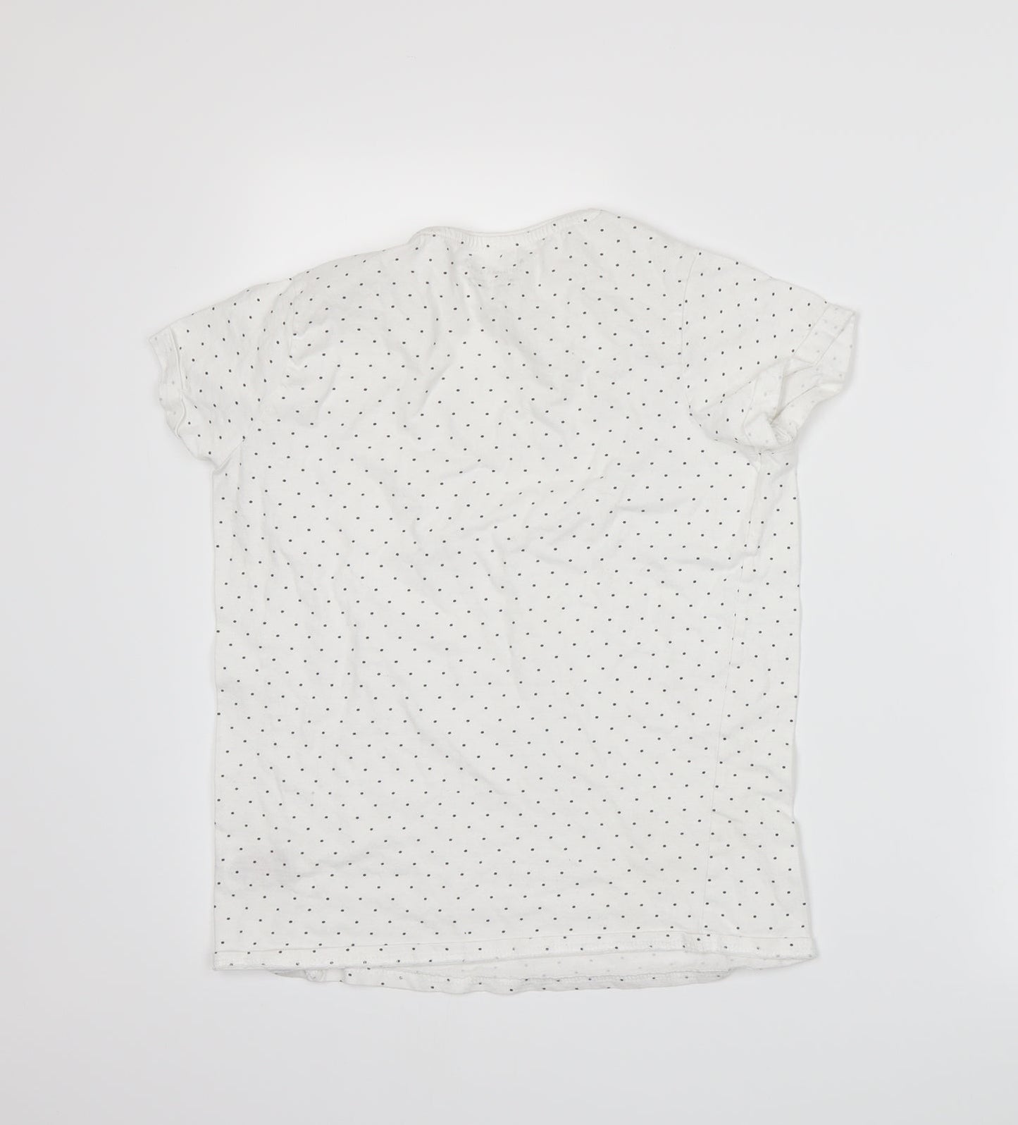 Primark Girls White Spotted Jersey Basic T-Shirt Size 13-14 Years