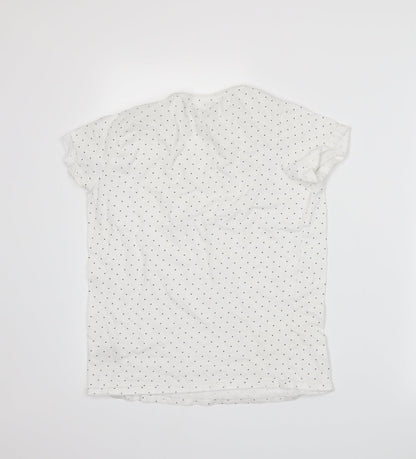 Primark Girls White Spotted Jersey Basic T-Shirt Size 13-14 Years