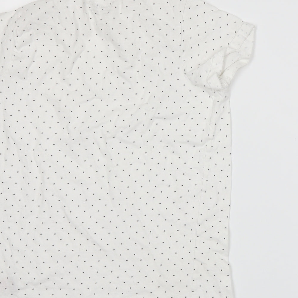 Primark Girls White Spotted Jersey Basic T-Shirt Size 13-14 Years