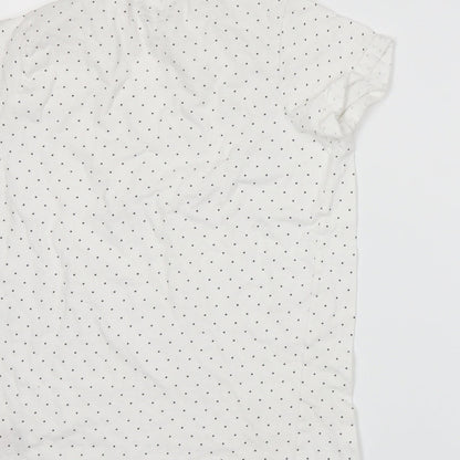 Primark Girls White Spotted Jersey Basic T-Shirt Size 13-14 Years