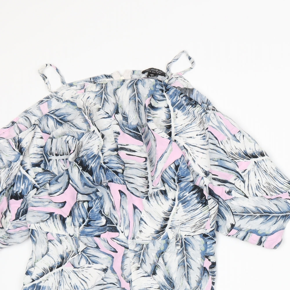 Miss Selfridge Womens Black Floral  A-Line  Size 10