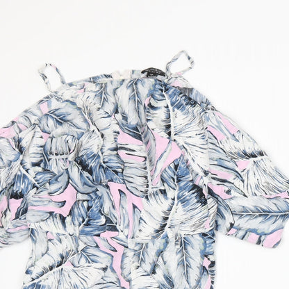 Miss Selfridge Womens Black Floral  A-Line  Size 10