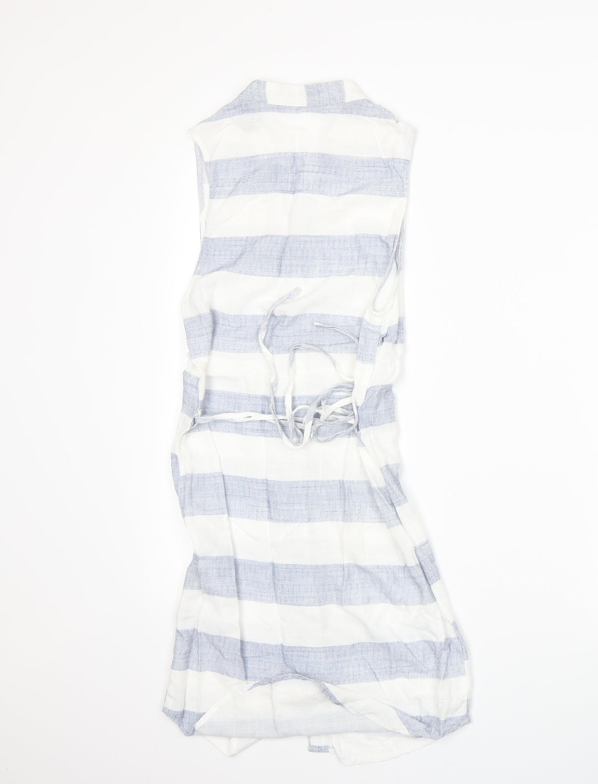 Back view of Rosebullet women’s blue striped a-line, size UK 6