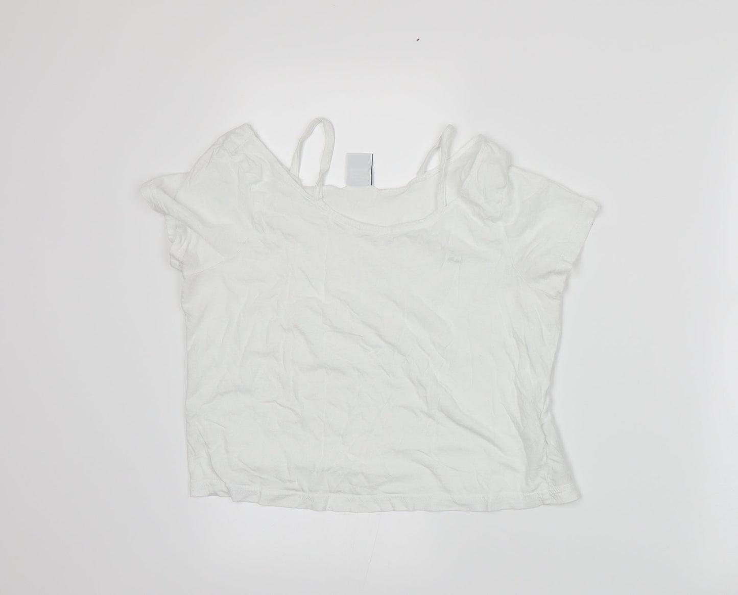 Womens UK Size S VERO MODA White Basic T-Shirt