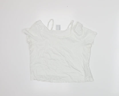Womens UK Size S VERO MODA White Basic T-Shirt