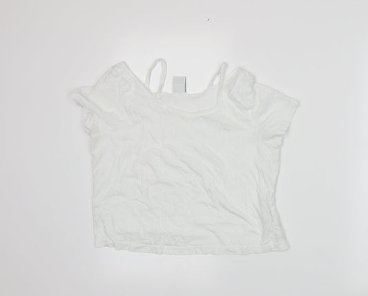 Womens UK Size S VERO MODA White Basic T-Shirt