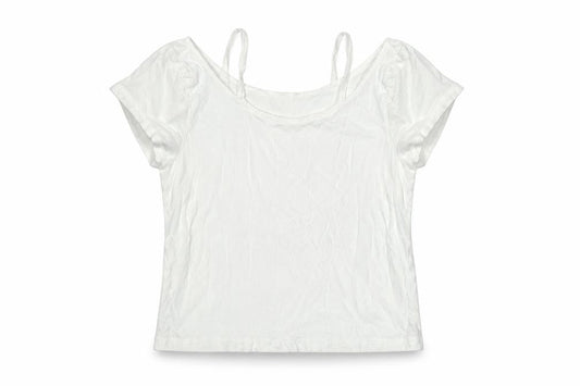 Front view of Vero Moda women’s white basic t-shirt, size S