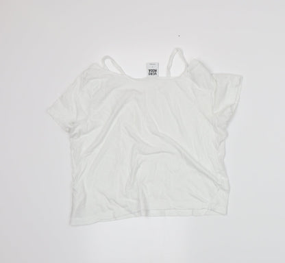Womens UK Size S VERO MODA White Basic T-Shirt