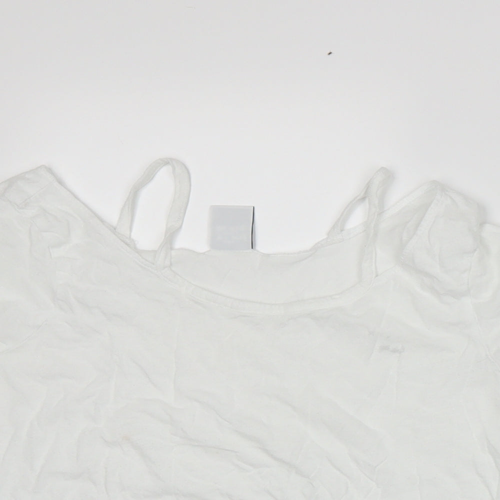 Womens UK Size S VERO MODA White Basic T-Shirt
