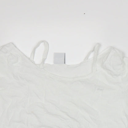 Womens UK Size S VERO MODA White Basic T-Shirt