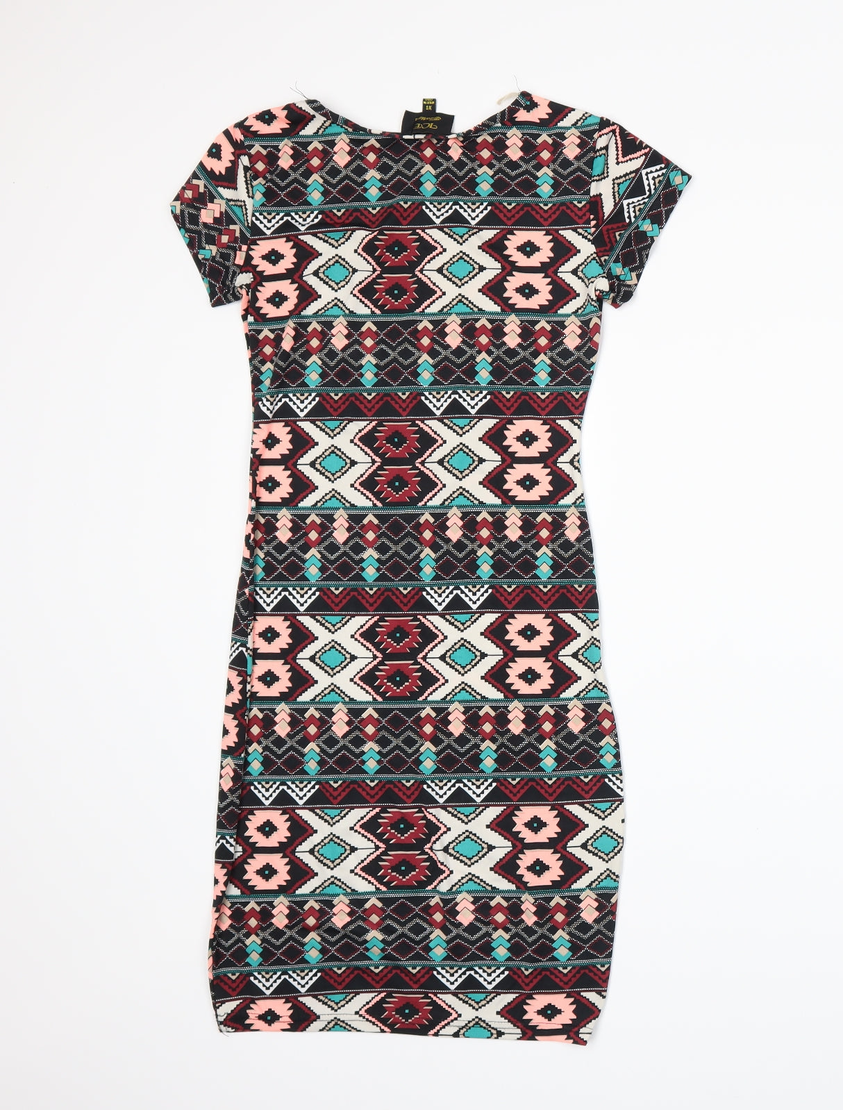 ICE FASHION Womens Black Fair Isle  Bodycon  Size XS