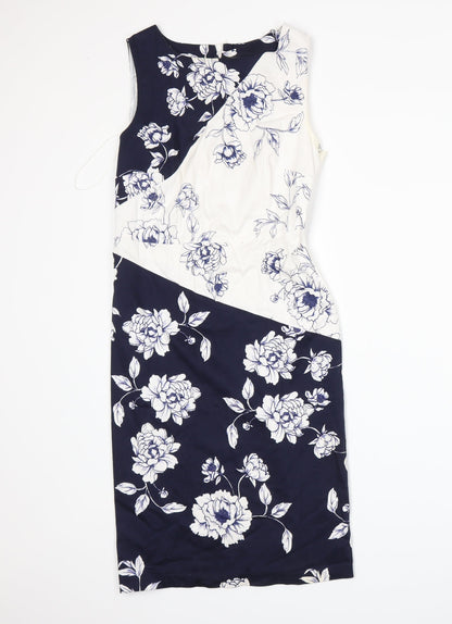 Soon Womens Blue Floral  Bodycon  Size 8