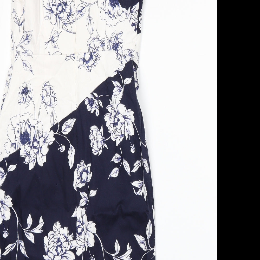 Soon Womens Blue Floral  Bodycon  Size 8