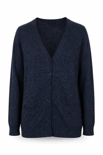 Front view of Next women’s blue knit cardigan jumper, size UK 8