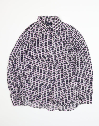 Gap Mens Purple Animal Print   Button-Up Size XS