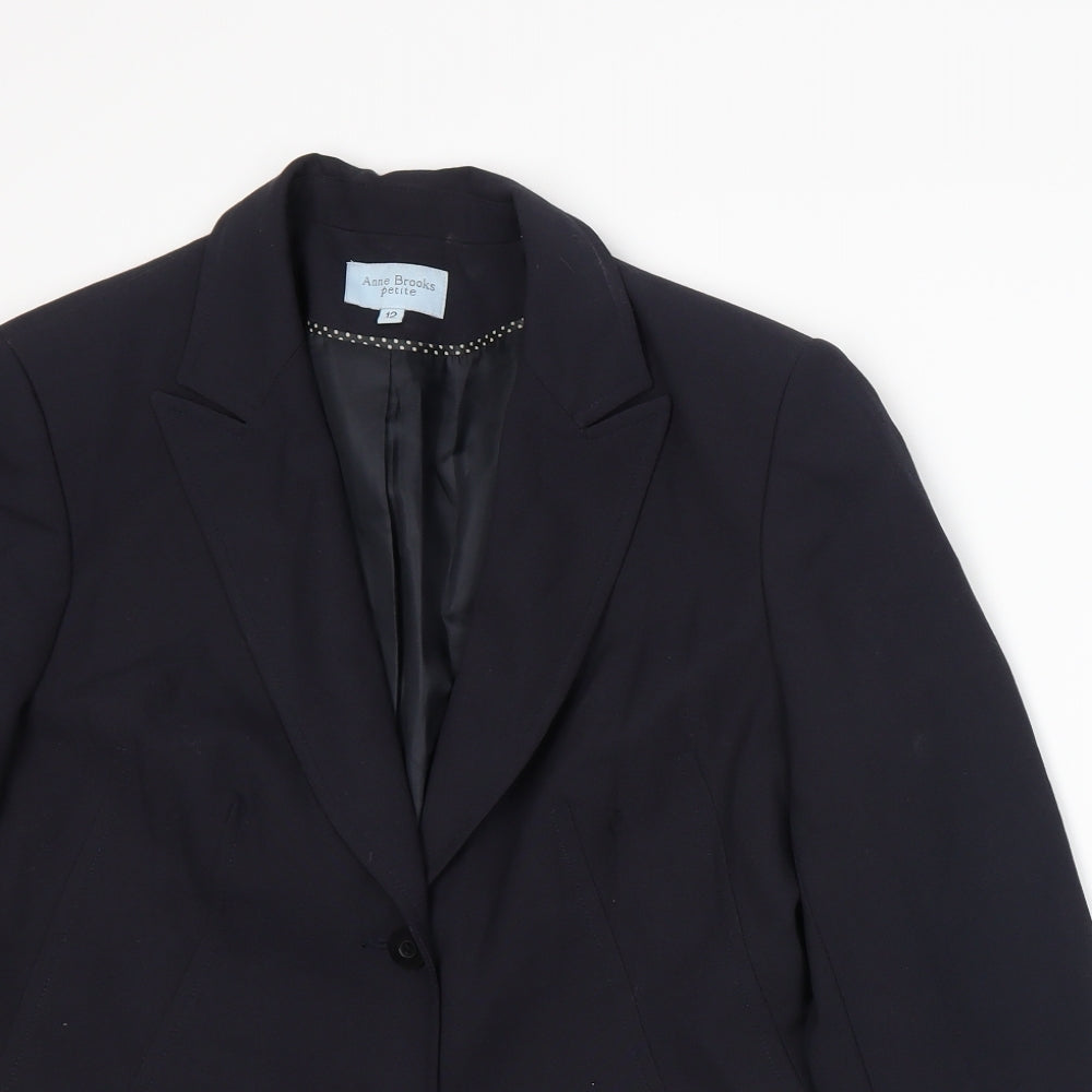 Womens UK Size 12 Anne Brooks Regular Blue Suit Jacket