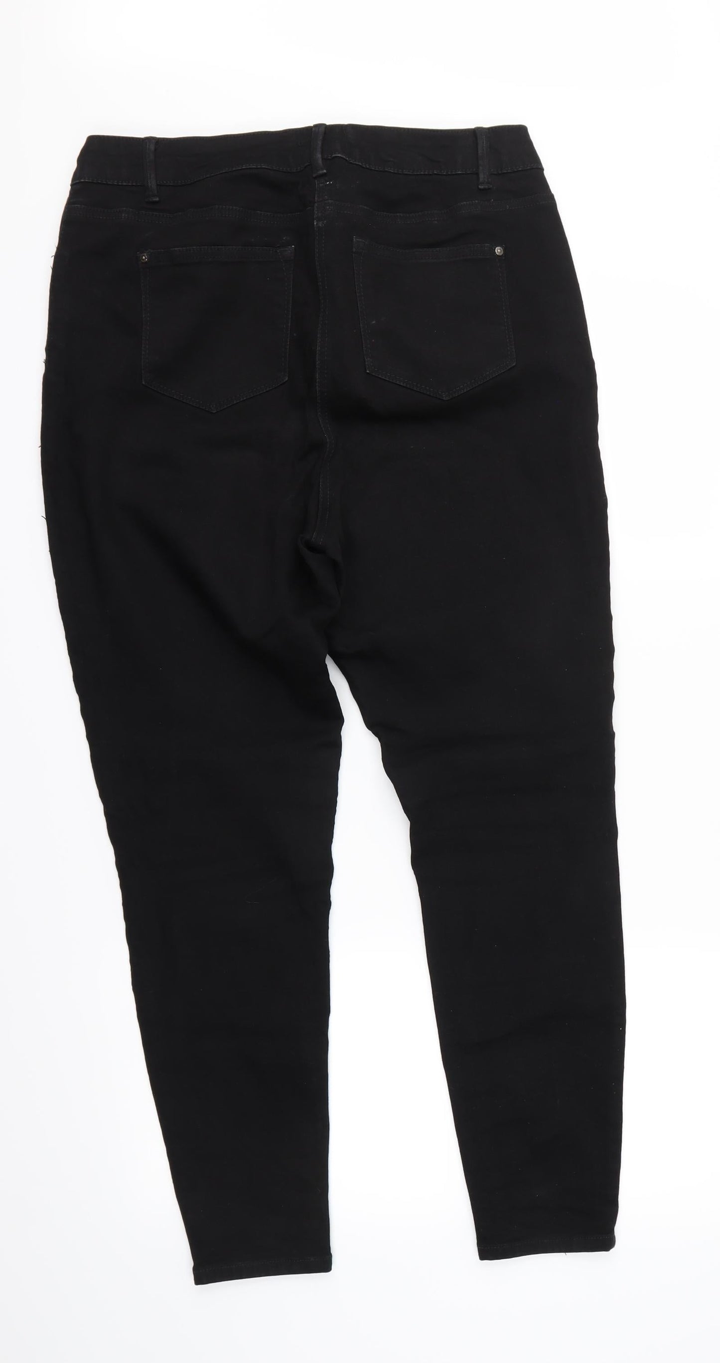 Womens UK Size 16 Denim Regular Fit Skinny Black Jeans