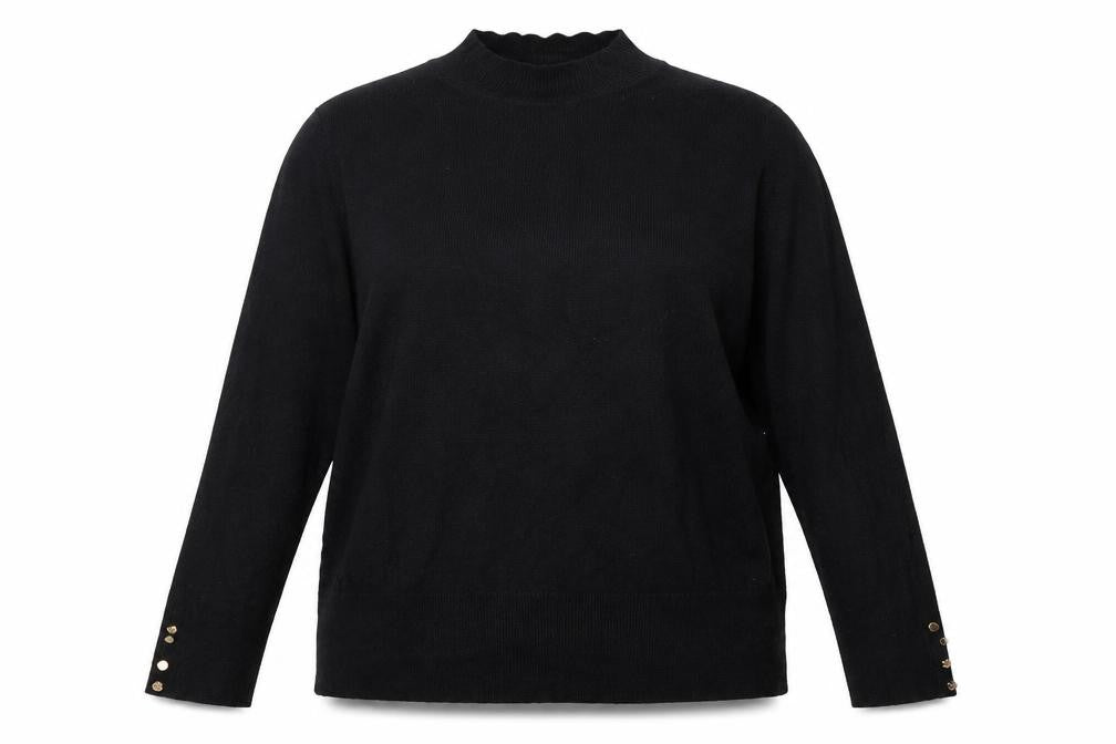Front view of F&F women’s black pullover sweatshirt, size UK 18