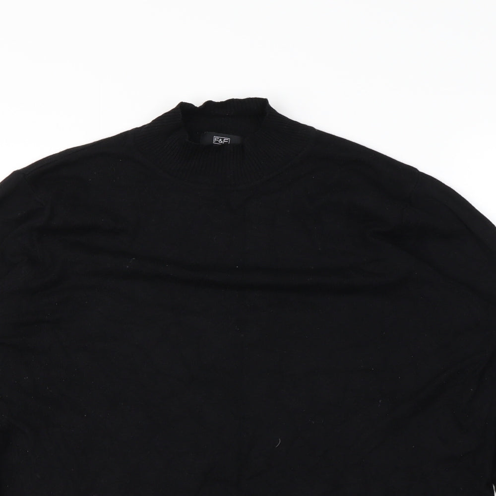 Close-up detail of F&F women’s black pullover sweatshirt, size UK 18