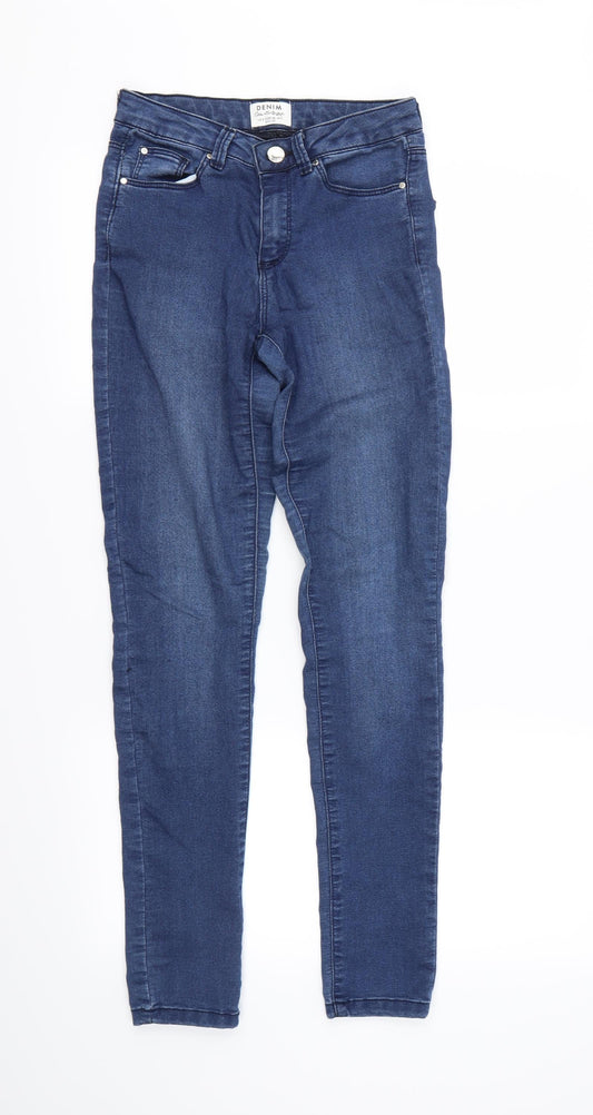 Miss Selfridge Womens Blue  Denim Skinny Jeans Size 6 L26 in
