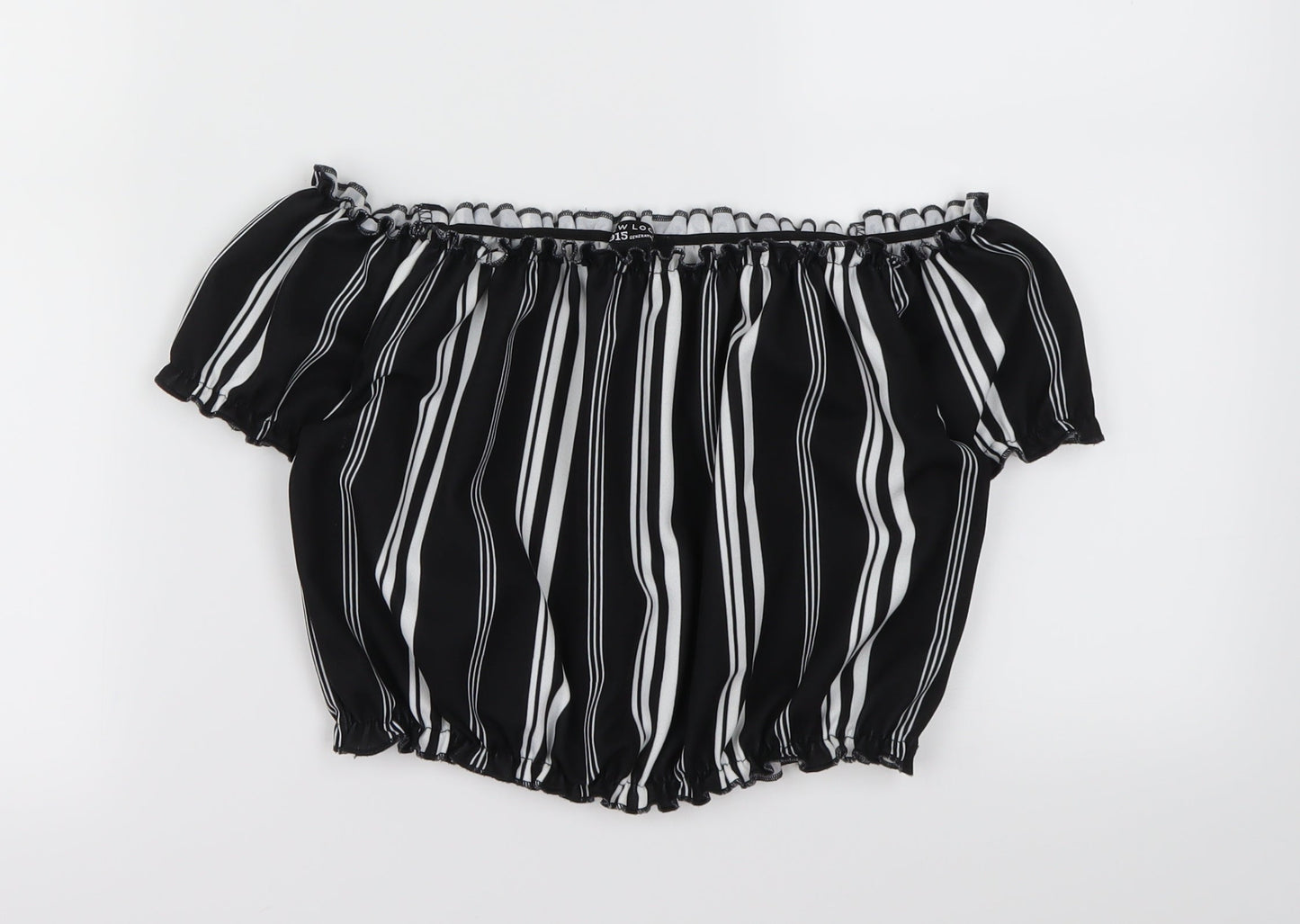 New Look Girls Black Striped  Basic Blouse Size 12 Years