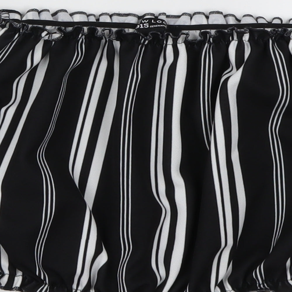 New Look Girls Black Striped  Basic Blouse Size 12 Years