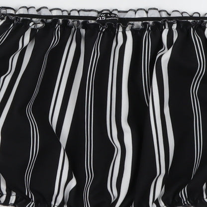 New Look Girls Black Striped  Basic Blouse Size 12 Years