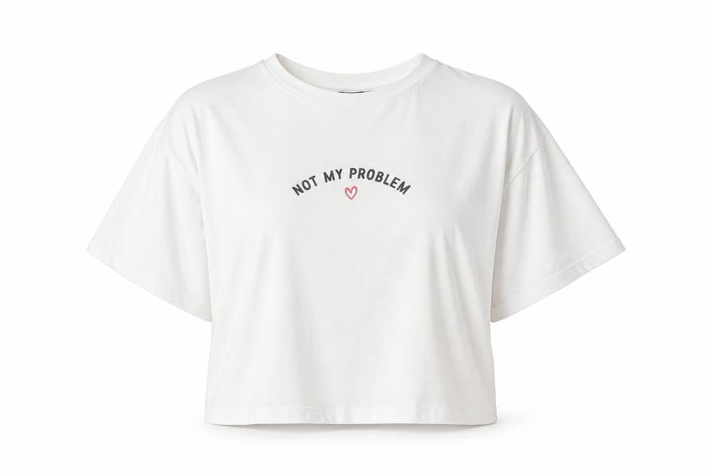 Womens UK Size 6 New Look Silver Cropped T-Shirt