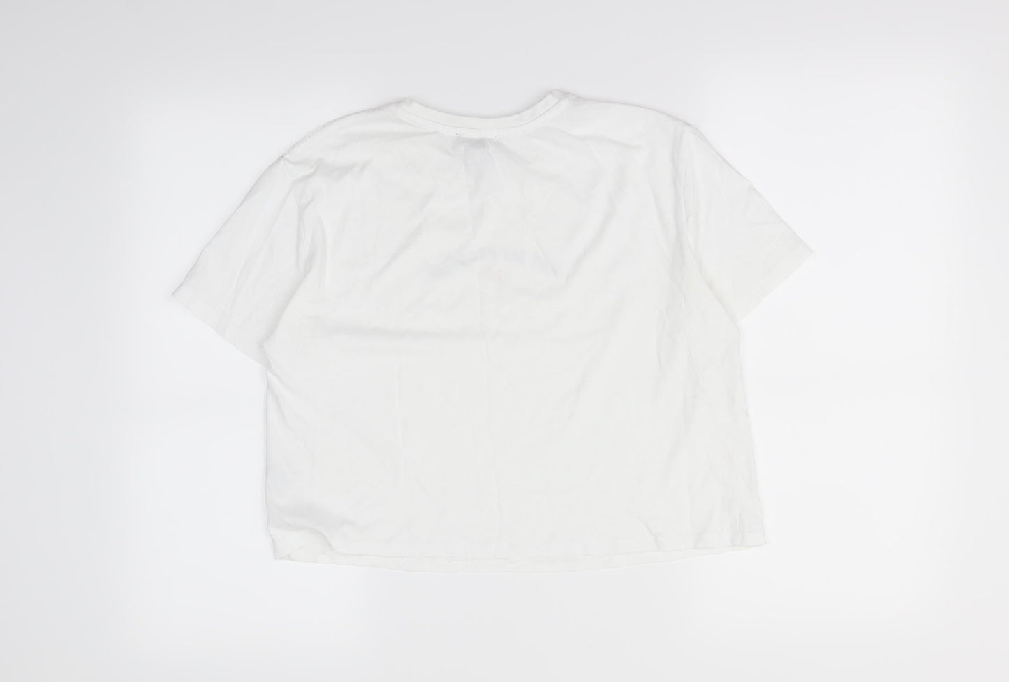 Womens UK Size 6 New Look Silver Cropped T-Shirt