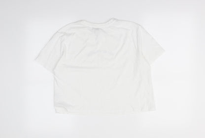 Womens UK Size 6 New Look Silver Cropped T-Shirt