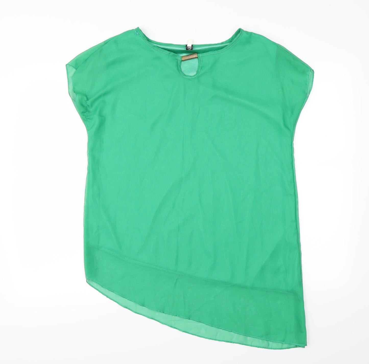 Womens UK Size XL Preworn Green Basic Blouse