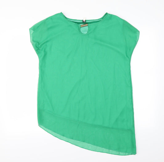 Womens UK Size XL Preworn Green Basic Blouse