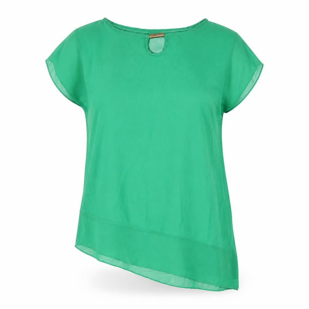 Womens UK Size XL Preworn Green Basic Blouse