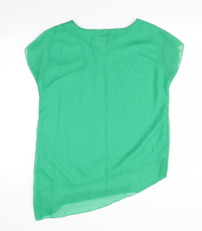 Womens UK Size XL Preworn Green Basic Blouse