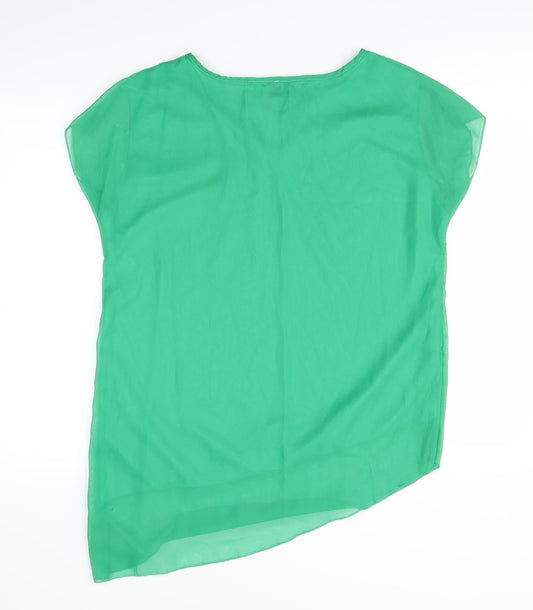 Womens UK Size XL Preworn Green Basic Blouse