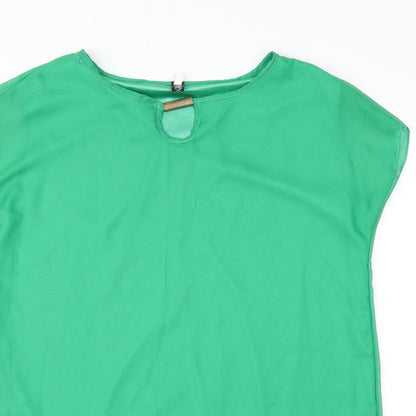 Womens UK Size XL Preworn Green Basic Blouse