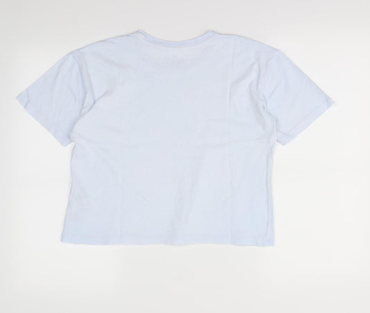 Womens UK Size XS Hollister Blue Cropped T-Shirt
