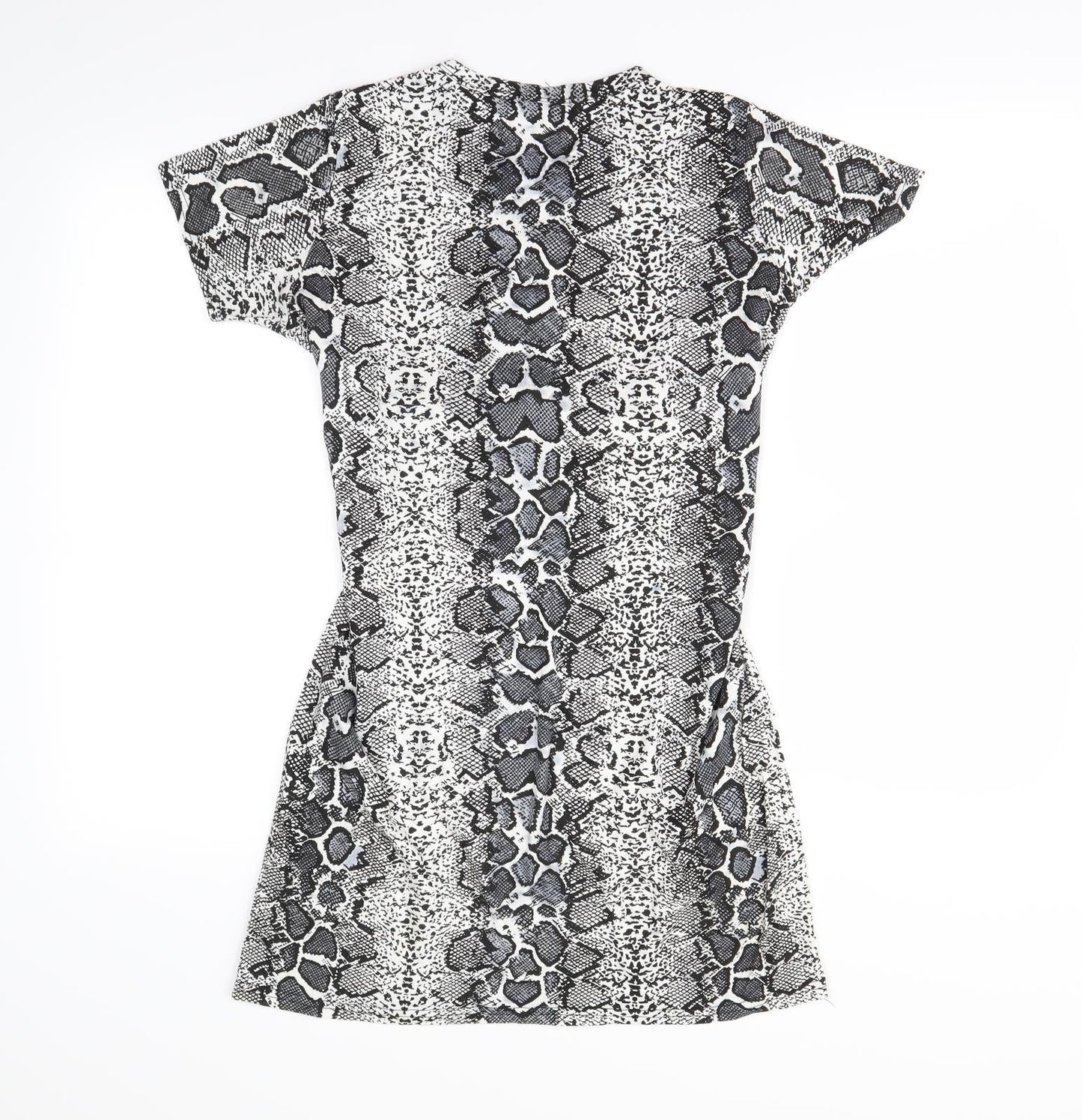 pretty little thing Womens White Animal Print  Mini  Size 8