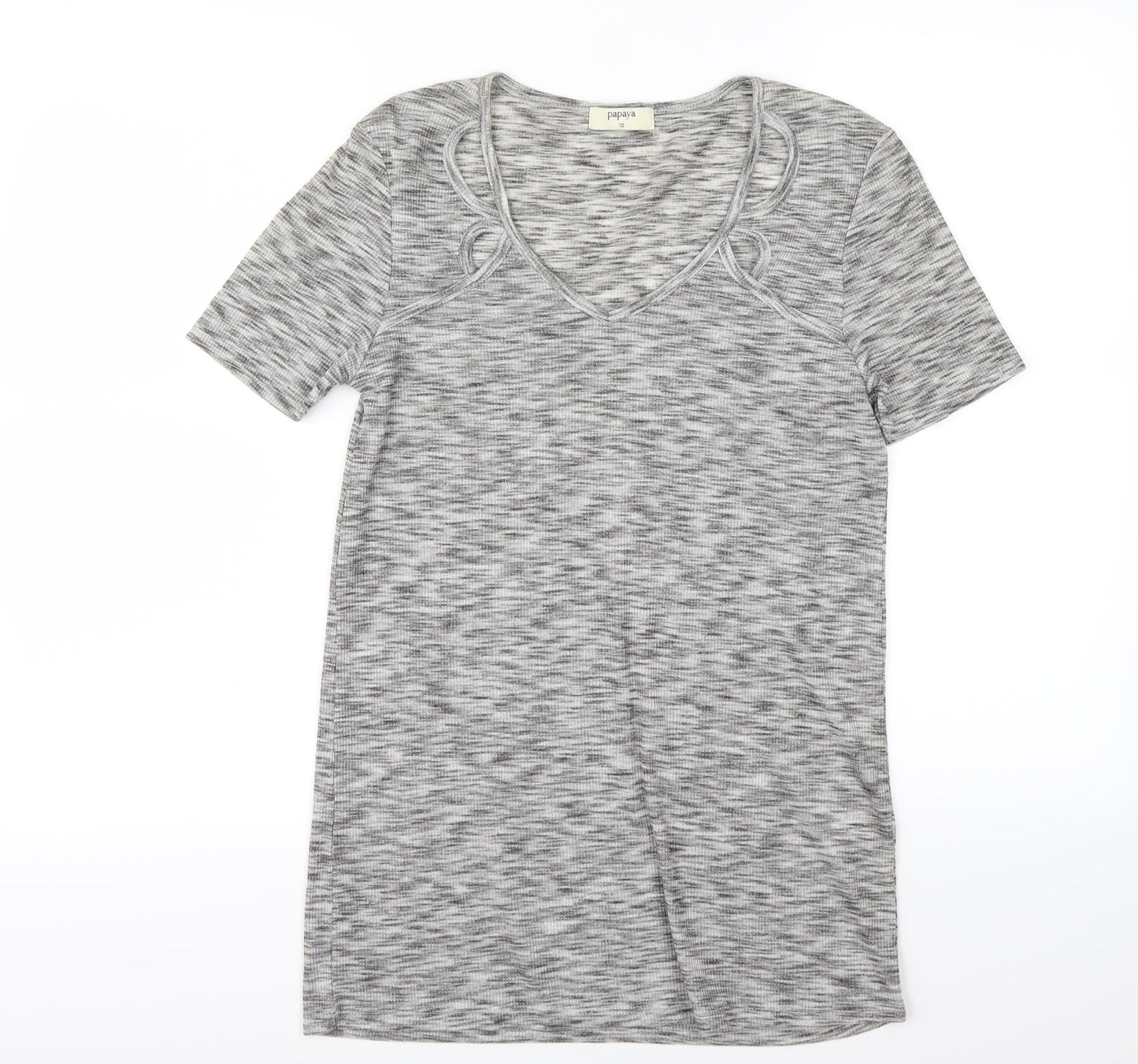 Womens UK Size 10 Papaya Grey Basic Polo