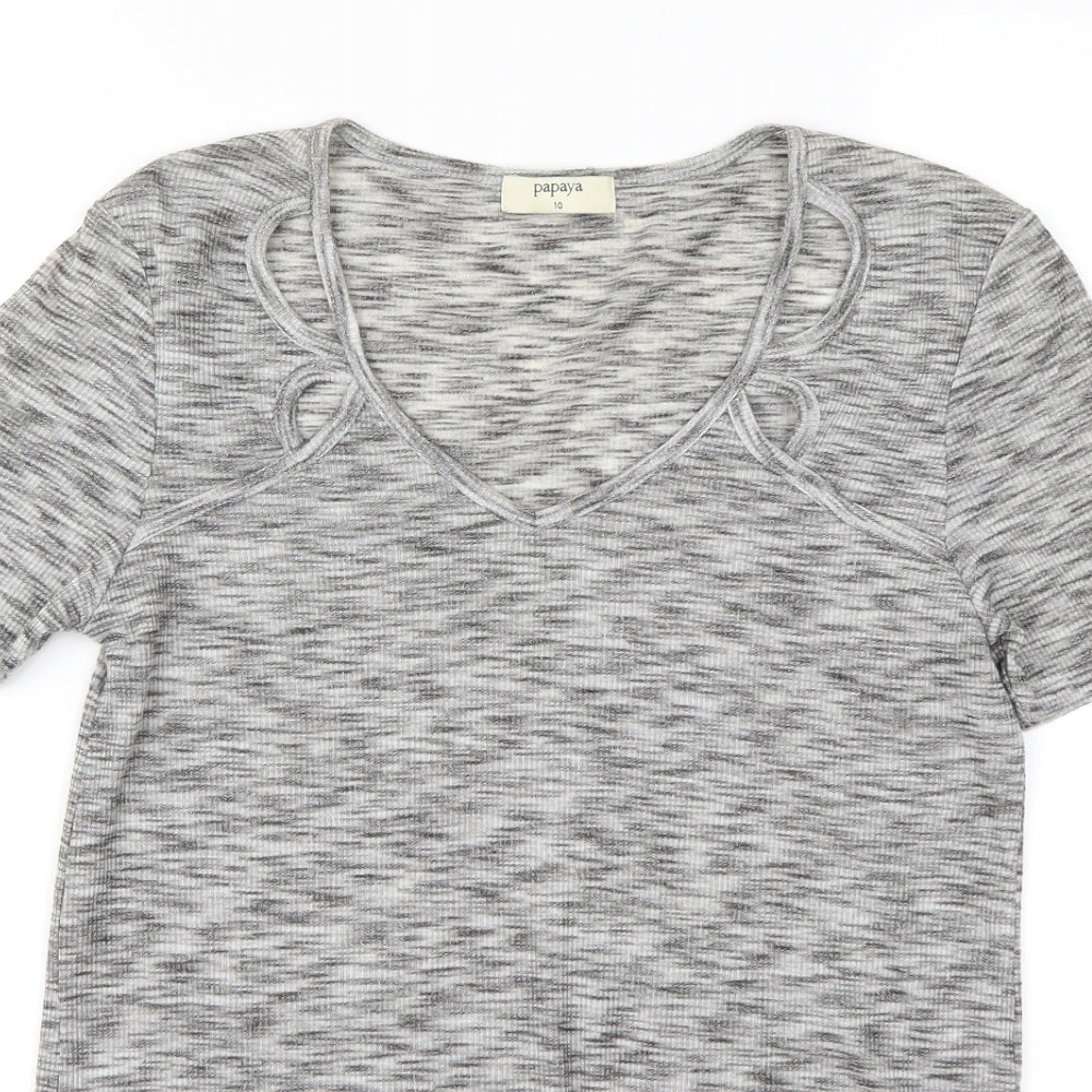 Womens UK Size 10 Papaya Grey Basic Polo