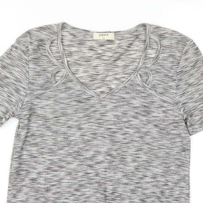 Womens UK Size 10 Papaya Grey Basic Polo