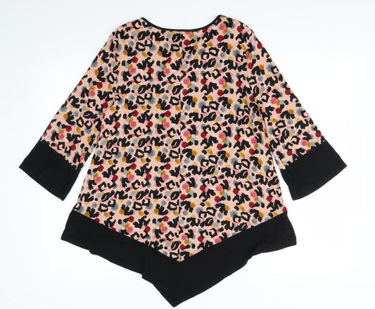 George Womens Multicoloured Animal Print  Basic Blouse Size 8
