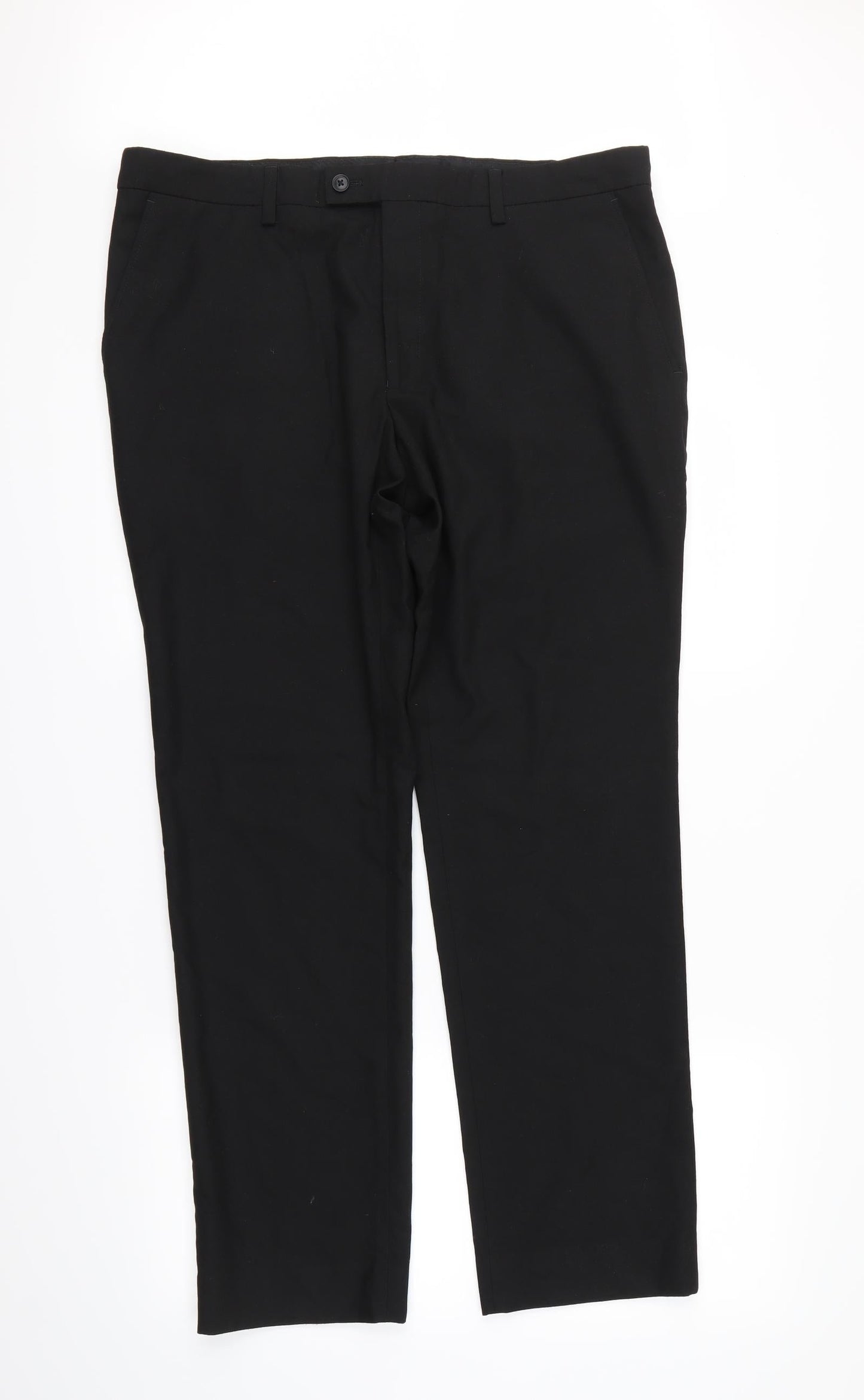 Womens UK Size L NEXT Regular Fit Dress Pants Black Trousers