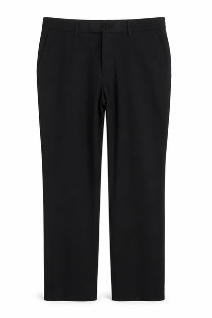 Front view of Next women’s black dress pants trousers, size L, 29-inch leg