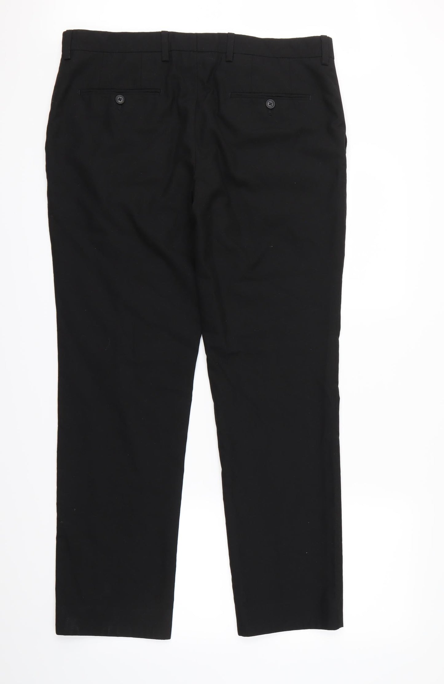 Womens UK Size L NEXT Regular Fit Dress Pants Black Trousers