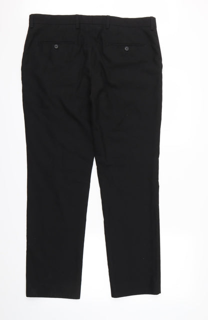 Womens UK Size L NEXT Regular Fit Dress Pants Black Trousers